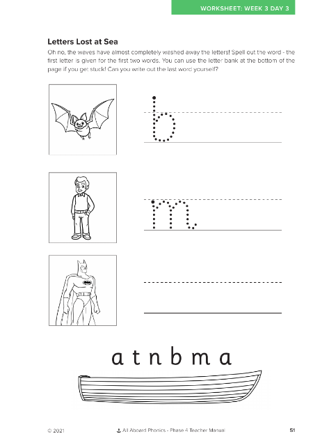 Letters Lost at Sea letter formation activity - Worksheet 