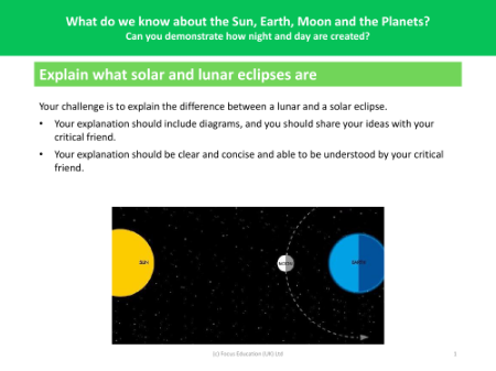 Explain the difference between a solar and lunar eclipse