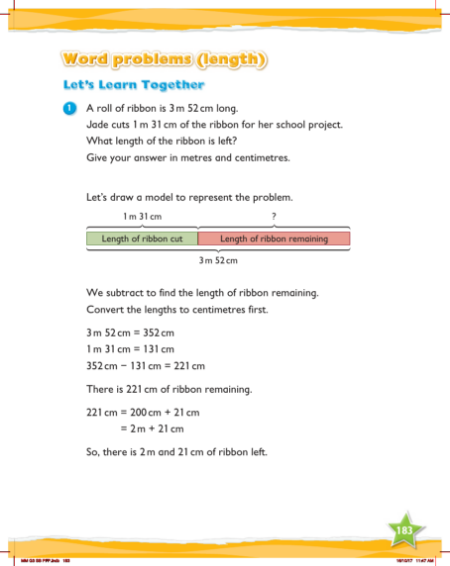 Max Maths, Year 3, Learn together, Word problems (length) (1)