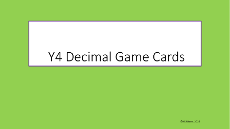 Decimal Game Cards