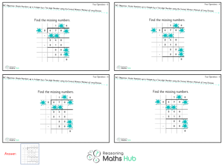 Divide Numbers up to 4 Digits by a Two-Digit Whole Number Using the Formal Written Method of Long Division - Reasoning