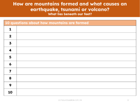 Questions I have about how mountains are formed
