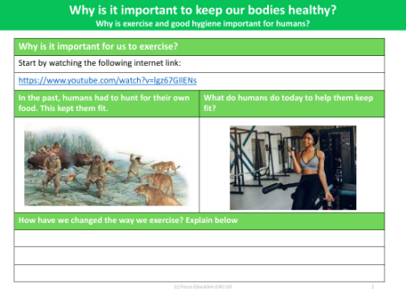 Why is it important to exercise? - Worksheet