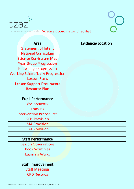 Coordinator Checklist