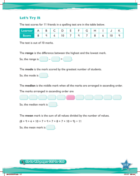 Max Maths, Year 6, Try it, Mode, range, median and mean