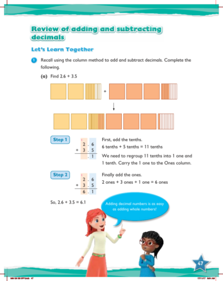 Max Maths, Year 6, Learn together, Review of adding and subtracting decimals (1)