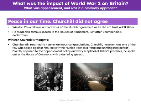 Churchill's thoughts on appeasement - Info sheet