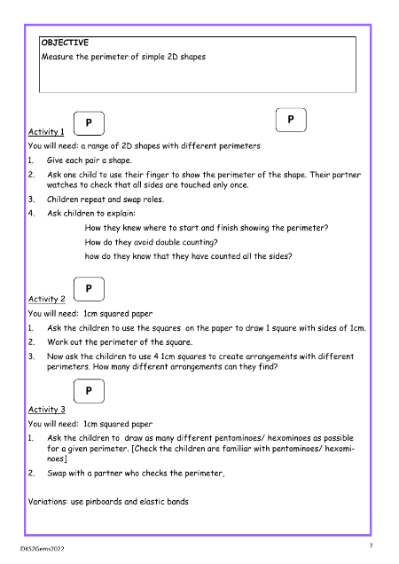 2. Perimeter worksheet