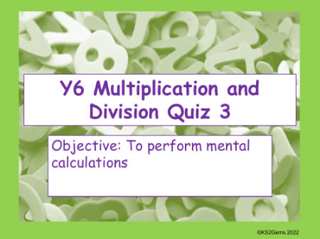 Mental multiplication and division