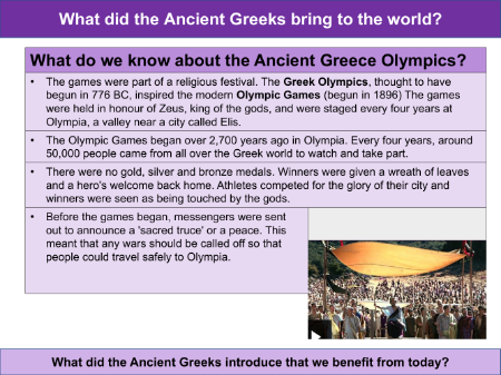 Ancient Greek Olympics - Info sheet