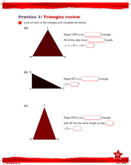 Max Maths, Year 5, Work Book, Triangles review