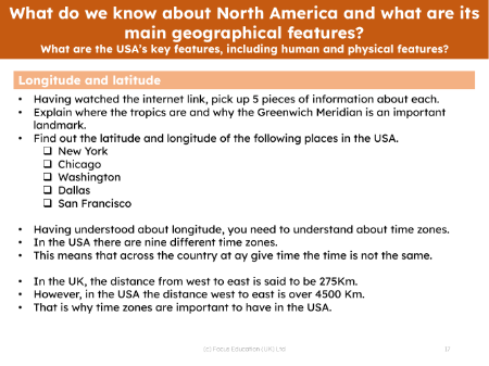 Longitude and latitude - USA