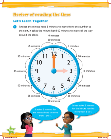 Max Maths, Year 3, Learn together, Review of reading the time (1)