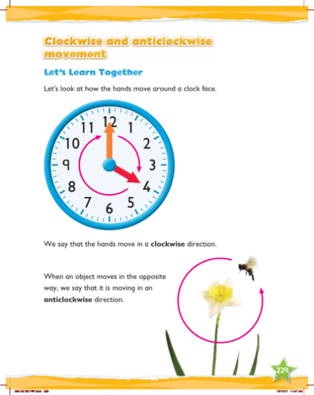 Learn together, Clockwise and anticlockwise movement