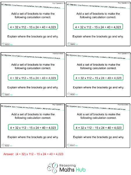 Solve Problems Involving Addition, Subtraction, Multiplication and Division 2 - Reasoning