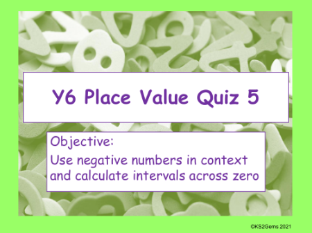 Negative numbers in context Quiz