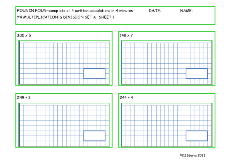  Multiplicatrion and Division Set A