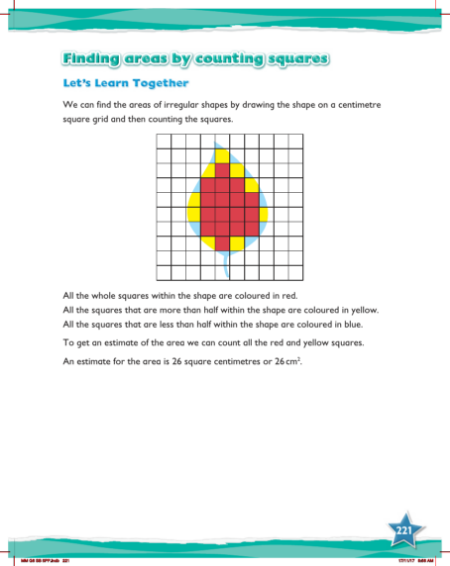Max Maths, Year 6, Learn together, Finding areas by counting squares