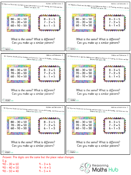 Recall and use addition and subtraction facts to 20 5 - Reasoning