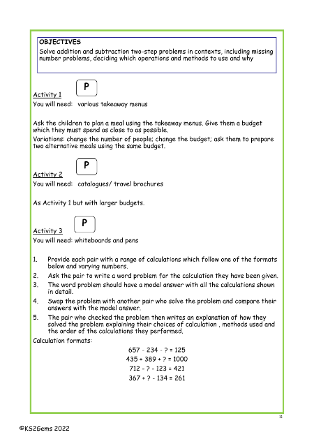 Solve addition and subtraction problems worksheet