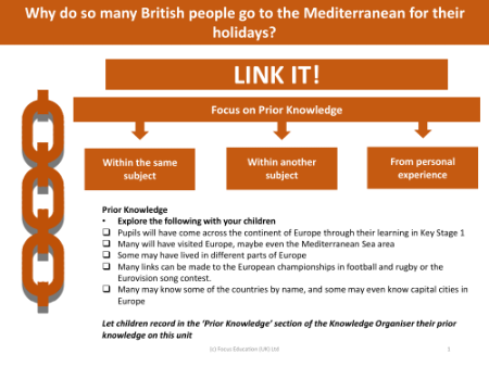Link it! Prior knowledge - Europe - Year 4