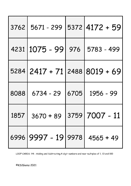 Adding and subtracting near multiples of 1, 10 and 100