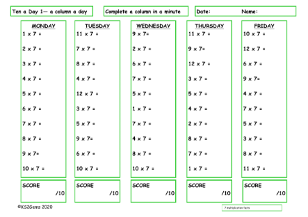 7 Times Table