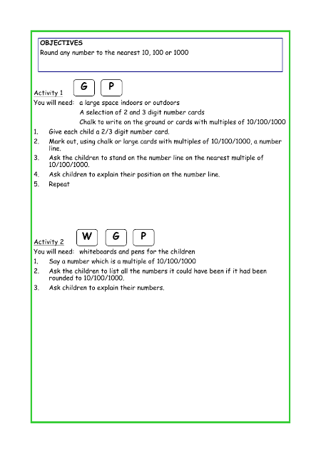 Round to the nearest 10, 100 or 1000 worksheet