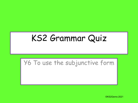 Subjunctive Form Quiz