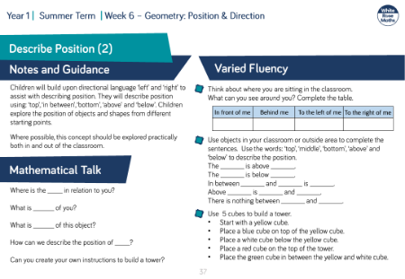 Describe Position (2): Varied Fluency