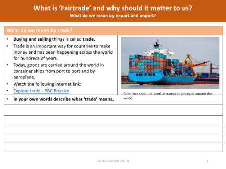 Trade - Worksheet
