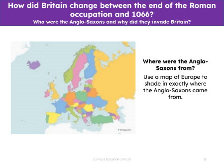 Where were the Anglo-Saxons from? - Map