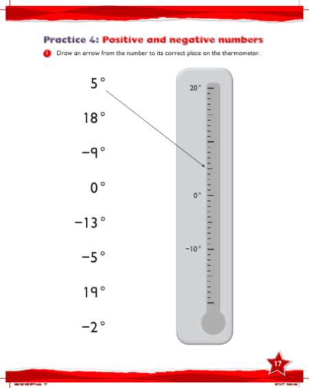 Work Book, Calculating a rise or fall in temperature