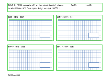  Addition Set F - 4d + 4d + 4d