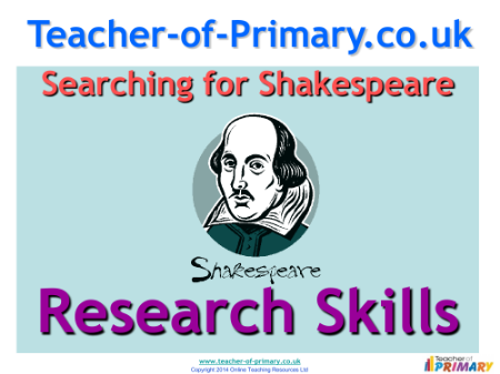 Searching for Shakespeare - Lesson 1 - Research Skills PowerPoint