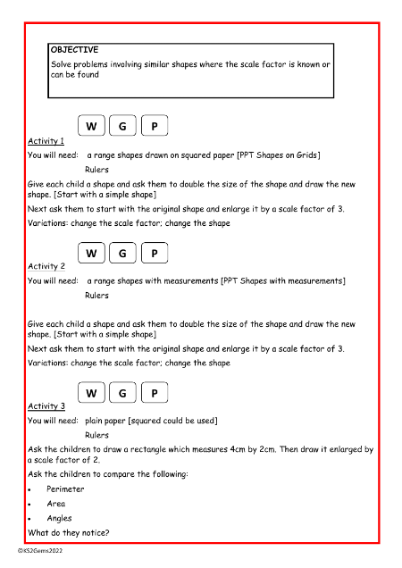 Similar shapes worksheet