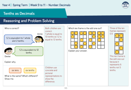 Tenths as Decimals: Reasoning and Problem Solving