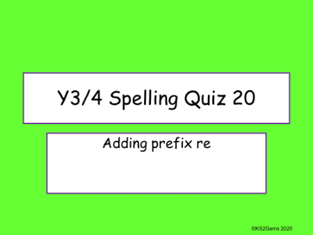 Adding Prefixes 're' Quiz