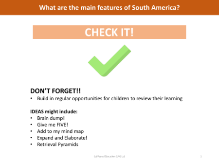 Check it! - South America - Year 5