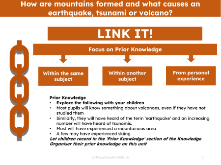 Link it! Prior knowledge - Mountains - 3rd Grade