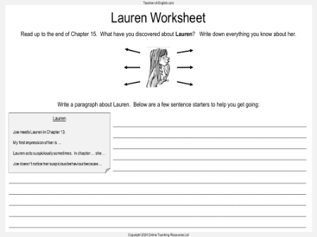 Billionaire Boy - Lesson 8 - Lauren Worksheet