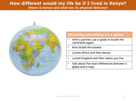 Using a globe - Worksheet