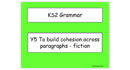 Cohesion across Paragraphs - Fiction