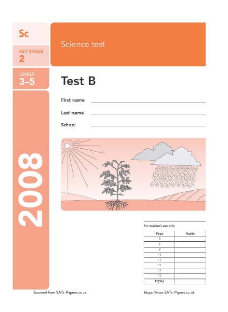 SATS papers - Science 2008 Test B