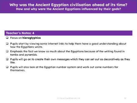 How and why were the Ancient Egyptians influenced by their gods? - Teacher notes 4