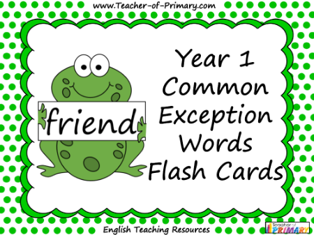 Kindergarten Common Exception Words Flash Cards - PowerPoint