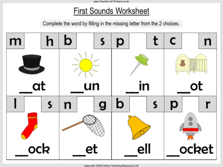 First Sounds - Worksheet