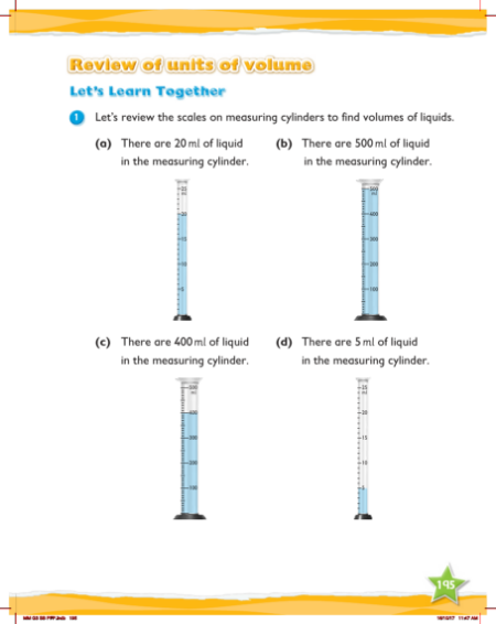 Max Maths, Year 3, Learn together, Review of units of volume (1)
