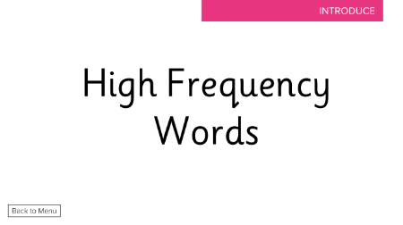 High Frequency Words - Presentation 