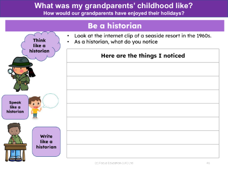 Be a historian - Seaside resorts - Worksheet